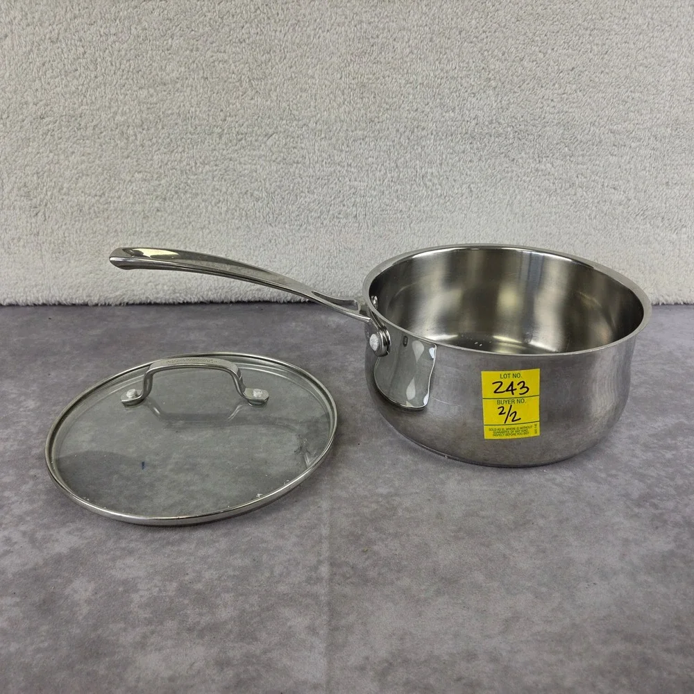Cuisinart 4519-20 Stainless Steel 3qt Saucepan with Glass Cover Lid Silver